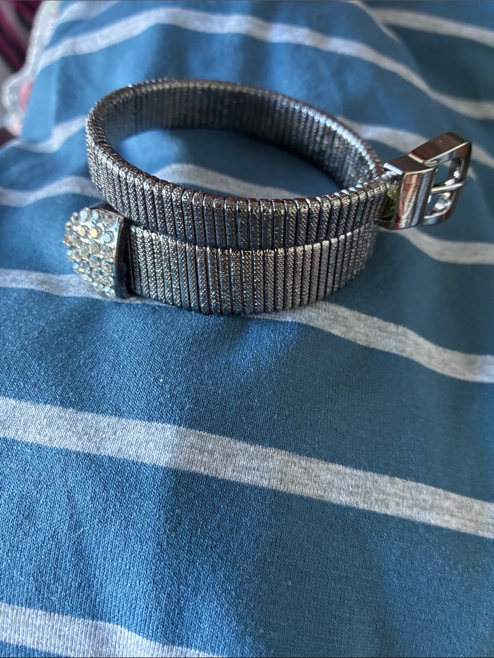 Sparkling Metallic Wrap Bracelet - Silver